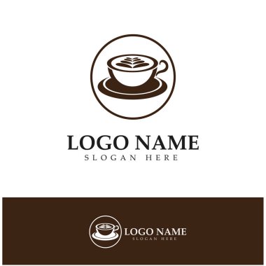 Kahve fincanı logo şablonu vektör resimleme tasarımı
