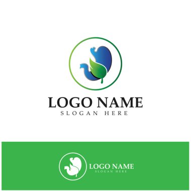 Mide Sağlığı Logosu tasarımı - yaratıcı Gastroenteroloji Sağlıklı Logo ögesi simgesi, Mide Sağlığı ikonu vektör şablonu
