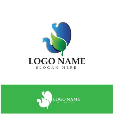 Mide Sağlığı Logosu tasarımı - yaratıcı Gastroenteroloji Sağlıklı Logo ögesi simgesi, Mide Sağlığı ikonu vektör şablonu
