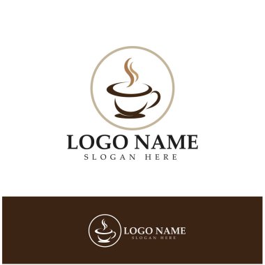 Kahve fincanı Logo Şablon vektör tasarımı