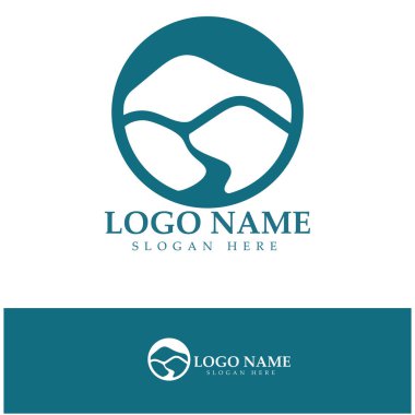 River mountain Logo vector icon illustration design template