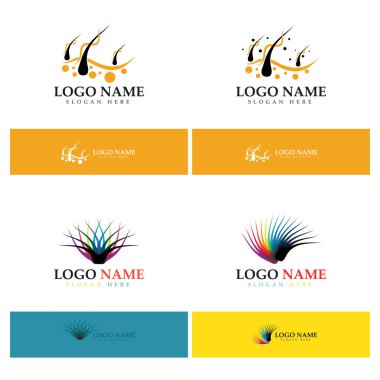 Hair treatment logo hair transplantation logo,removal logo vector image design illustratio