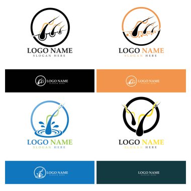 Hair treatment logo hair transplantation logo,removal logo vector image design illustratio