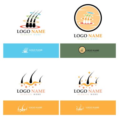 Hair treatment logo hair transplantation logo,removal logo vector image design illustratio