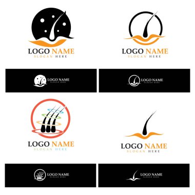 Hair treatment logo hair transplantation logo,removal logo vector image design illustratio