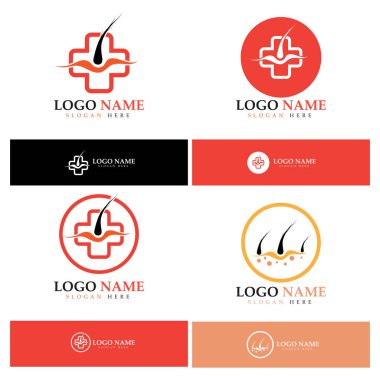 Hair treatment logo hair transplantation logo,removal logo vector image design illustratio