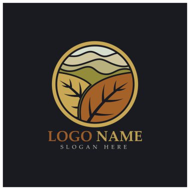 tobacco leaf logo,tobacco field and tobacco cigarette logo .With easy and simple editing.