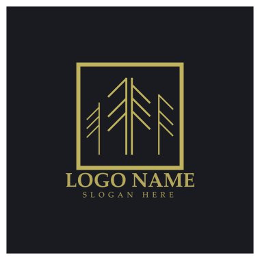 Orman ve park doğası için soyut ağaç logosu. İş tasarımları, tarım, ekolojik kavramlar, yeşillik ve doğal güzellik için .vektör çizgisi unsurlarının birleşimiyle..