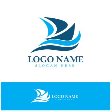 Sea Ocean Wave sanat tarzı logo tasarımı, günlük seyahatler, deniz yolculuğu, vektör ikonu ILLUSTRATION