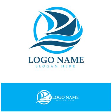 Sea Ocean Wave sanat tarzı logo tasarımı, günlük seyahatler, deniz yolculuğu, vektör ikonu ILLUSTRATION