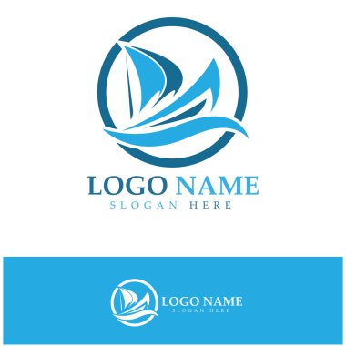 Sea Ocean Wave sanat tarzı logo tasarımı, günlük seyahatler, deniz yolculuğu, vektör ikonu ILLUSTRATION