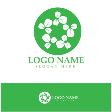 yeşil moringa yaprağı logosu, bitkisel malzemeler için, moringa çiftçiliği, sağlık, tıp endüstrisi, güzellik, terapi, konsept tasarım vektör resimleme şablonu modern bir konsept ile