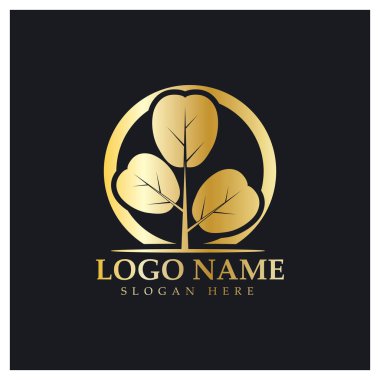 yeşil moringa yaprağı logosu, bitkisel malzemeler için, moringa çiftçiliği, sağlık, tıp endüstrisi, güzellik, terapi, konsept tasarım vektör resimleme şablonu modern bir konsept ile