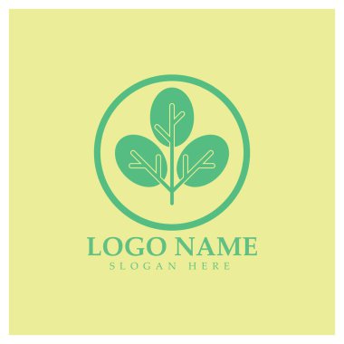 yeşil moringa yaprağı logosu, bitkisel malzemeler için, moringa çiftçiliği, sağlık, tıp endüstrisi, güzellik, terapi, konsept tasarım vektör resimleme şablonu modern bir konsept ile