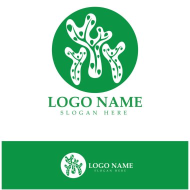 Deniz yosunu vektör logosu çizimi. Deniz ürünleri, doğal ürünler, çiçekçi, ekoloji, sağlık, spa.