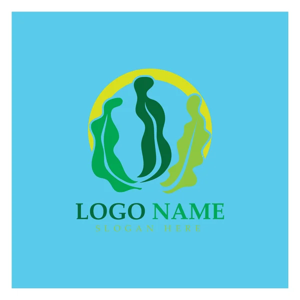 Vecteur Algues Logo Icône Illustration Design Includes Fruits Mer Produits — Image vectorielle