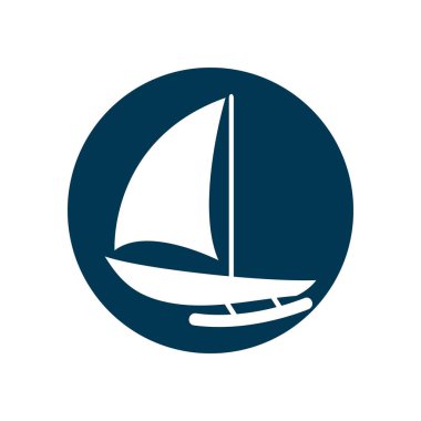 Sailing boat, Daily cruises, sea travel, vector logo-icon