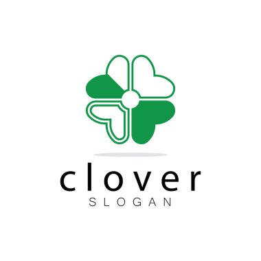 Logo tasarım ilham ikonu illüstrasyon şablonu vektör yonca veya moringa yaprakları, doğal ürün tasarımı, sağlık, ilaç, yonca ve moringa tarım, tıbbi kapsüller için