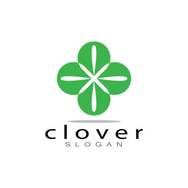 Logo tasarım ilham ikonu illüstrasyon şablonu vektör yonca veya moringa yaprakları, doğal ürün tasarımı, sağlık, ilaç, yonca ve moringa tarım, tıbbi kapsüller için