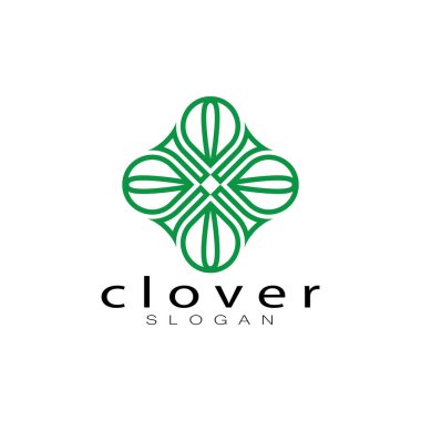 Logo tasarım ilham ikonu illüstrasyon şablonu vektör yonca veya moringa yaprakları, doğal ürün tasarımı, sağlık, ilaç, yonca ve moringa tarım, tıbbi kapsüller için