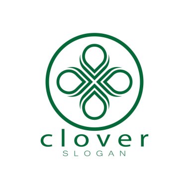 Logo tasarım ilham ikonu illüstrasyon şablonu vektör yonca veya moringa yaprakları, doğal ürün tasarımı, sağlık, ilaç, yonca ve moringa tarım, tıbbi kapsüller için