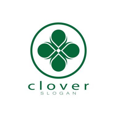 Logo tasarım ilham ikonu illüstrasyon şablonu vektör yonca veya moringa yaprakları, doğal ürün tasarımı, sağlık, ilaç, yonca ve moringa tarım, tıbbi kapsüller için