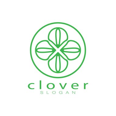 Logo tasarım ilham ikonu illüstrasyon şablonu vektör yonca veya moringa yaprakları, doğal ürün tasarımı, sağlık, ilaç, yonca ve moringa tarım, tıbbi kapsüller için