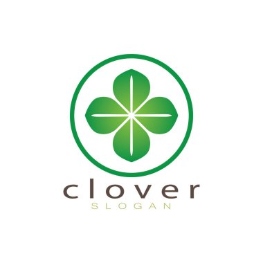 Logo tasarım ilham ikonu illüstrasyon şablonu vektör yonca veya moringa yaprakları, doğal ürün tasarımı, sağlık, ilaç, yonca ve moringa tarım, tıbbi kapsüller için