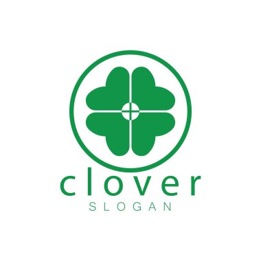 Logo tasarım ilham ikonu illüstrasyon şablonu vektör yonca veya moringa yaprakları, doğal ürün tasarımı, sağlık, ilaç, yonca ve moringa tarım, tıbbi kapsüller için