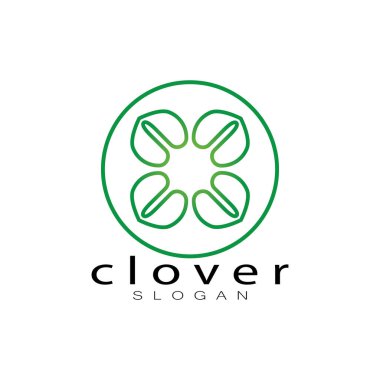 Logo tasarım ilham ikonu illüstrasyon şablonu vektör yonca veya moringa yaprakları, doğal ürün tasarımı, sağlık, ilaç, yonca ve moringa tarım, tıbbi kapsüller için