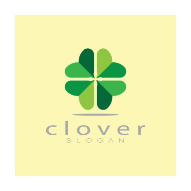 Logo tasarım ilham ikonu illüstrasyon şablonu vektör yonca veya moringa yaprakları, doğal ürün tasarımı, sağlık, ilaç, yonca ve moringa tarım, tıbbi kapsüller için