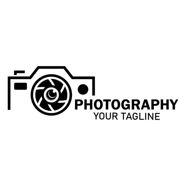 Fotografie Camera Logo Icoon Vector Ontwerp Template Geïsoleerd Zwarte Achtergrond — Stockvector