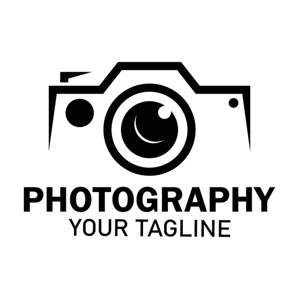 Фотография Камеры Логотип Иконки Векторного Дизайна Шаблон Изолирован Черном Фоне — стоковый вектор