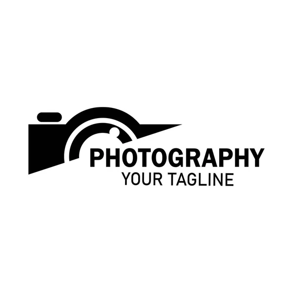 Fotografie Camera Logo Icoon Vector Ontwerp Template Geïsoleerd Zwarte Achtergrond — Stockvector