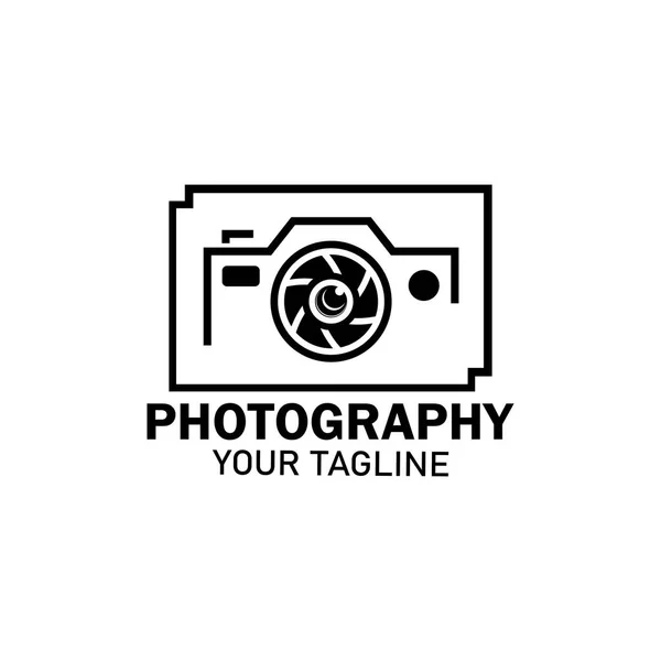 Fotografie Camera Logo Icoon Vector Ontwerp Template Geïsoleerd Zwarte Achtergrond — Stockvector