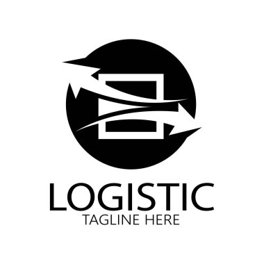lojistik logo ikonu illüstrasyon vektör tasarım dağıtım sembolü mal ekonomisinin finansmanı