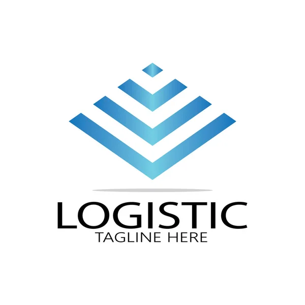 Logistique Logo Icône Illustration Vecteur Conception Distribution Symbole Livraison Biens — Image vectorielle