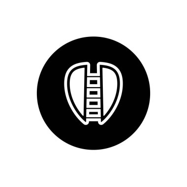 Logo simgesi illüstrasyon şablonu. Rozet müzik etiketi müzik stüdyosu müzik enstrümanı işi için basit gitar seçimi vektör tasarımı.