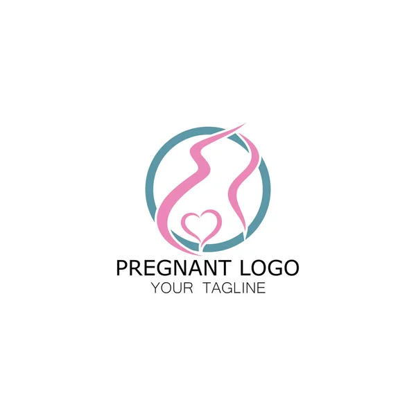 Modèle Illustration Icône Logo Femme Enceinte Vecteur Pour Les Cliniques — Image vectorielle