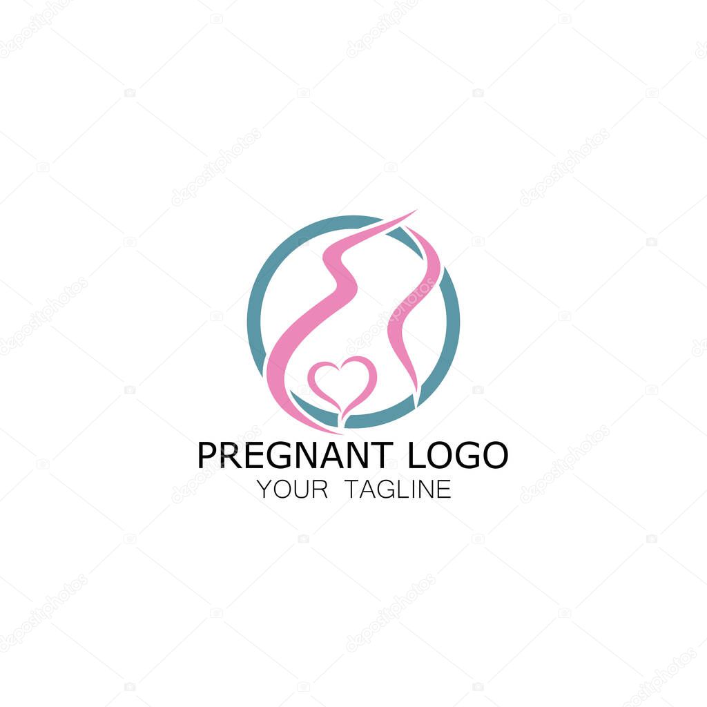 Pregnant woman logo icon illustration template vector, for health clinics, hospitals, maternity clinics, maternity clothes, pregnant exercise, nursing mothers,