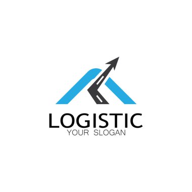 lojistik logo ikonu illüstrasyon vektör tasarım dağıtım sembolü mal ekonomisinin finansmanı