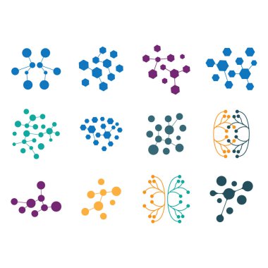 Neuron logo or nerve cell logo design,molecule logo illustration template icon with vector concept 