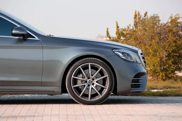 Uae Dubai Octomber 2022 Mercedes 560 Grey Color Benz Front — 스톡 사진