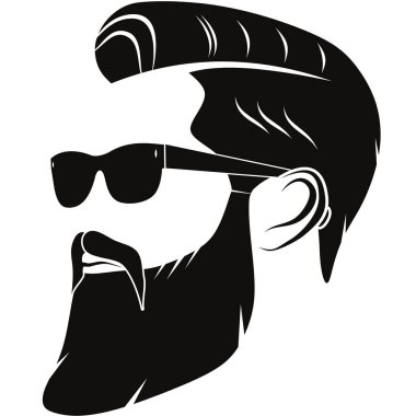 A man have Beard and mustache illustration image with white background.
