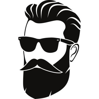 A man have Beard and mustache illustration image with white background.