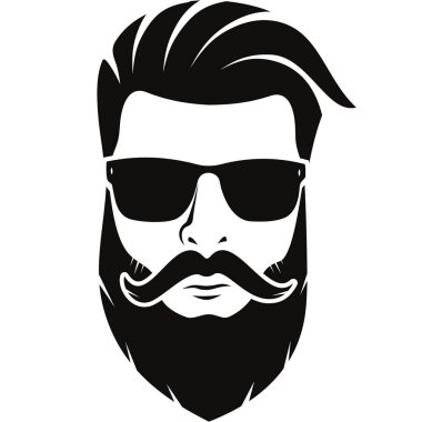 A man have Beard and mustache illustration image with white background.
