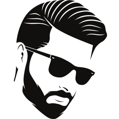 A man have Beard and mustache illustration image with white background.