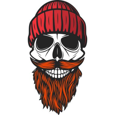 A man have Beard and mustache illustration image with white background.