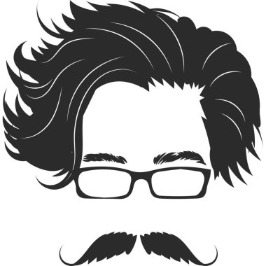 A man have Beard and mustache illustration image with white background.