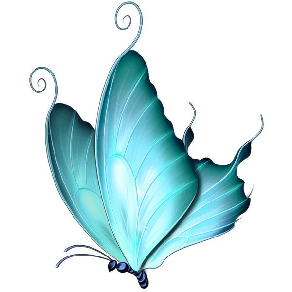 Hermosa Etiqueta Mariposa Con Imágenes Ilustración — Foto de Stock